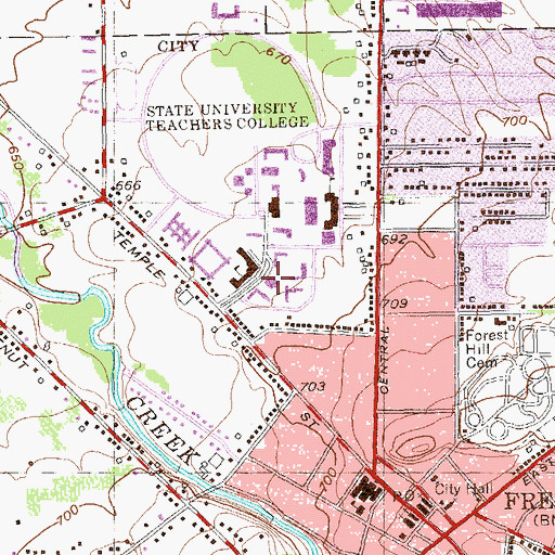 Topographic Map of University Commons, NY