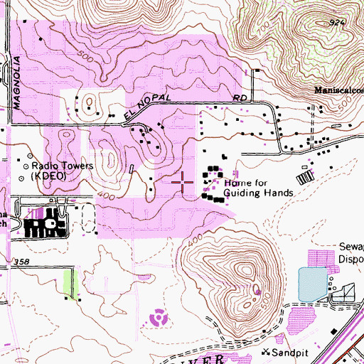 Topographic Map of Home for Guiding Hands, CA