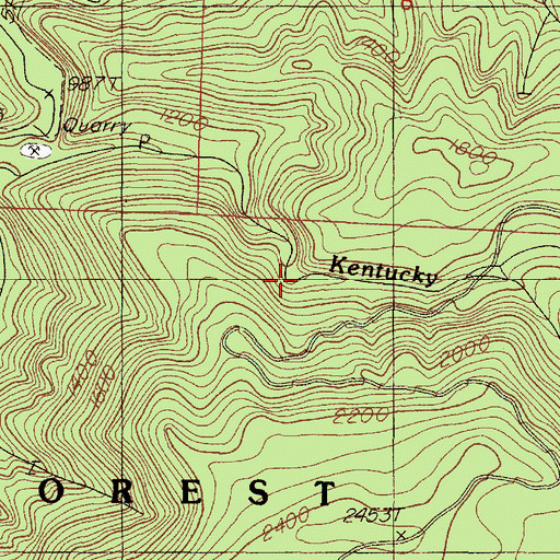 Topographic Map of Upper Kentucky Falls, OR