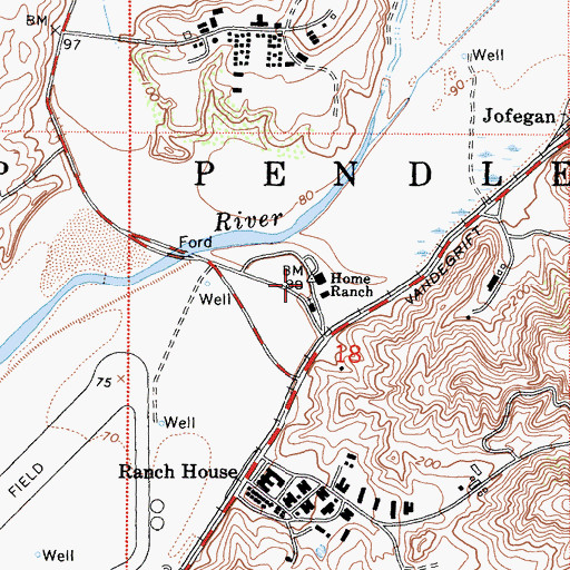 Topographic Map of Home Ranch, CA
