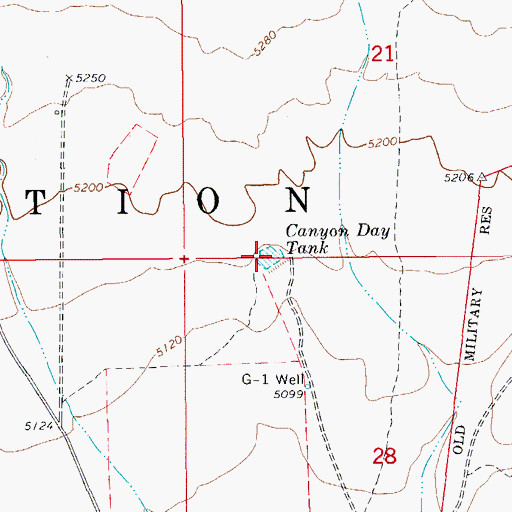 Topographic Map of Canyon Day Tank, AZ