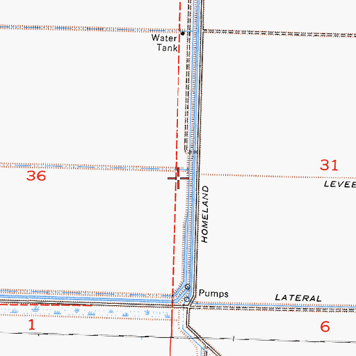 Topographic Map of Homeland Canal, CA