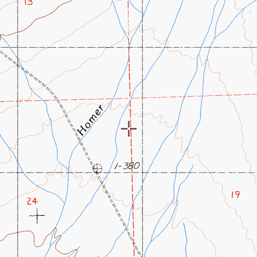 Topographic Map of Homer Wash, CA