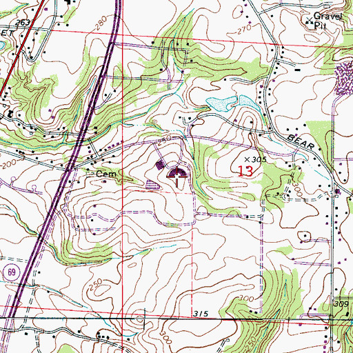 Topographic Map of Hillcrest Middle School, AL