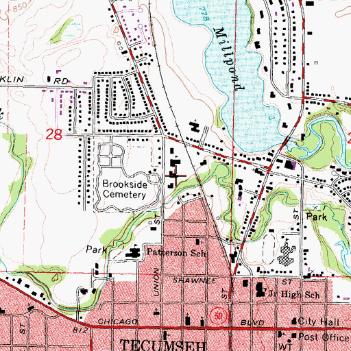 Topographic Map of Saint Elizabeth Catholic Church, MI