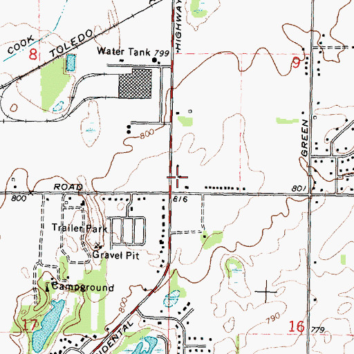 Topographic Map of Raisin Township Fire Department, MI