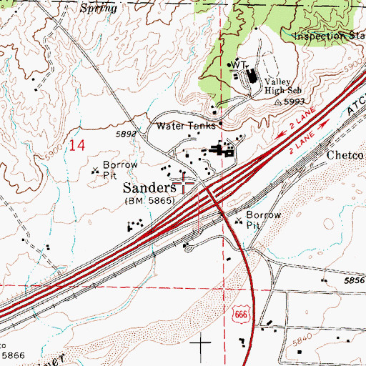 Topographic Map of Chetco, AZ
