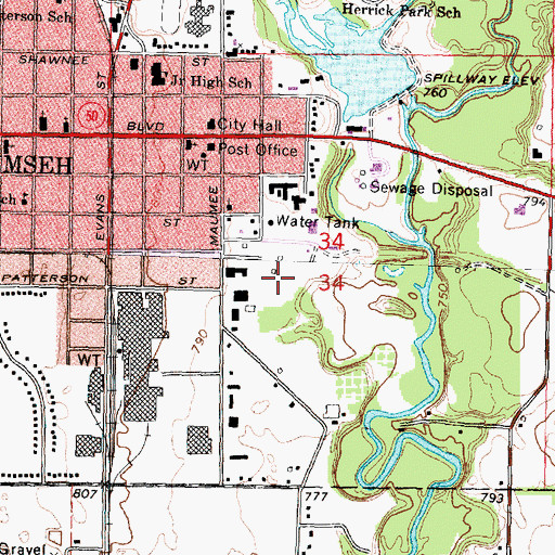 Topographic Map of Holy Family Clinic, MI