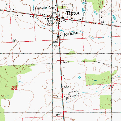 Topographic Map of Tipton Station (historical), MI
