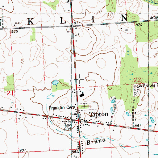 Topographic Map of Sand Lake Volunteer Fire Department Station 2, MI