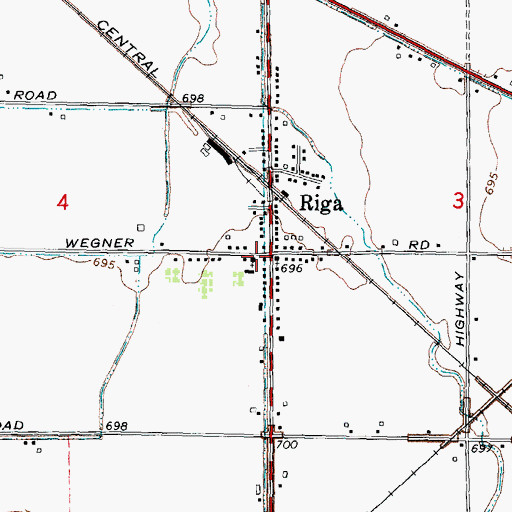 Topographic Map of Saint Johns Evangelical Lutheran Church, MI