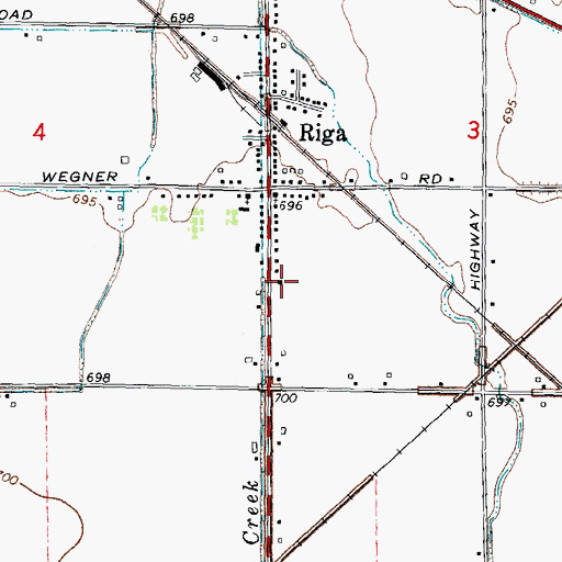 Topographic Map of Riga Township Fire Department and Emergency Medical Services, MI