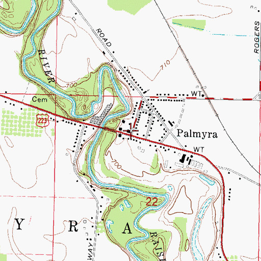 Topographic Map of Palmyra Township Fire Department, MI