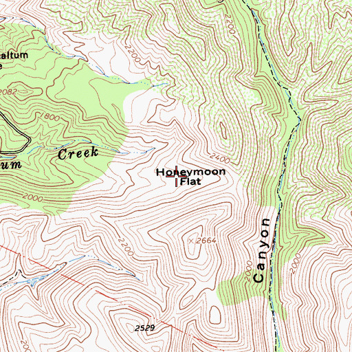 Topographic Map of Honeymoon Flat, CA