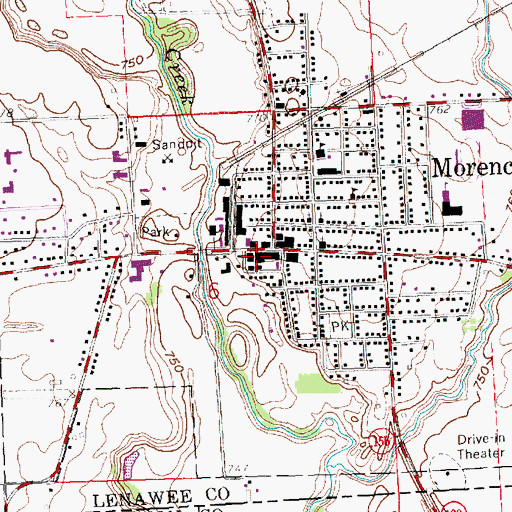 Topographic Map of Fulton County Health Center, MI