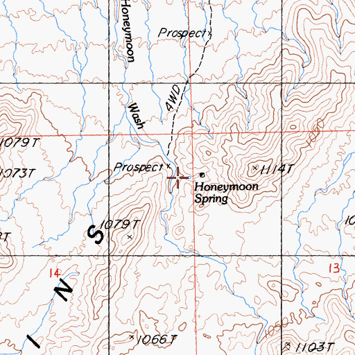 Topographic Map of Honeymoon Spring, CA