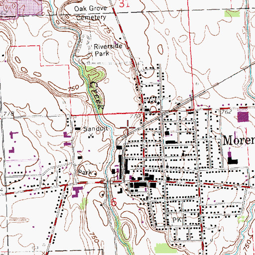 Topographic Map of Morenci Station (historical), MI