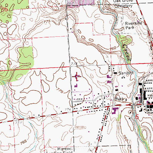 Topographic Map of First Baptist Church, MI