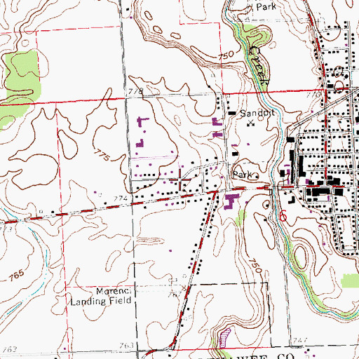 Topographic Map of Trinity Lutheran Church, MI