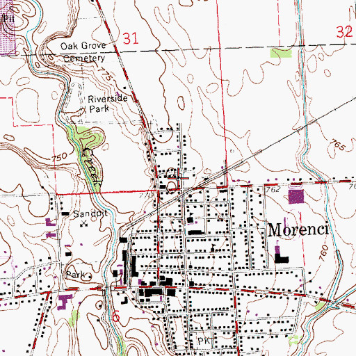 Topographic Map of Church of the Nazarene, MI