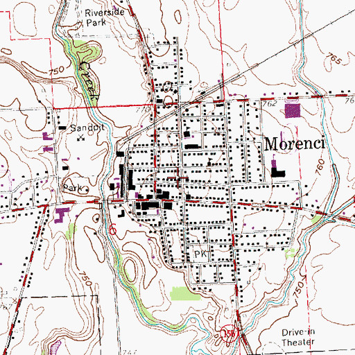Topographic Map of First Congregational United Church, MI