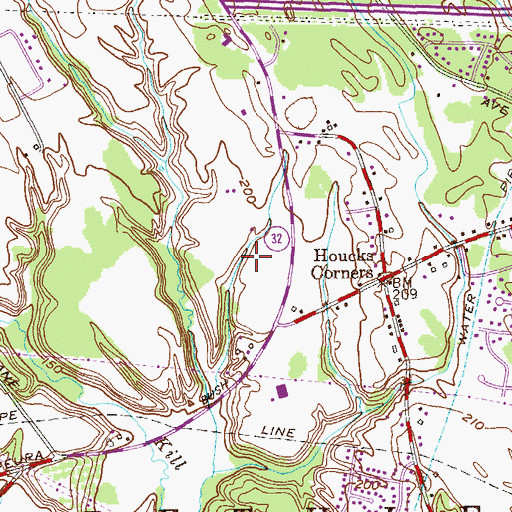 Topographic Map of Elm Avenue Town Park, NY