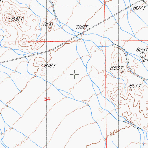 Topographic Map of Honeymoon Wash, CA