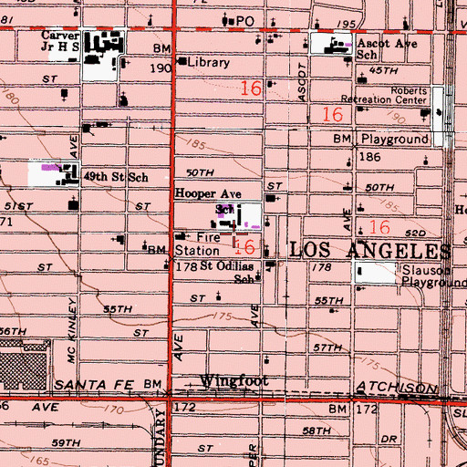 Topographic Map of Hooper Elementary School, CA
