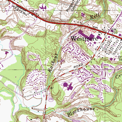 Topographic Map of Hiawatha Trails Golf Course, NY
