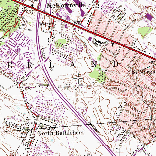 Topographic Map of McKownville Park, NY