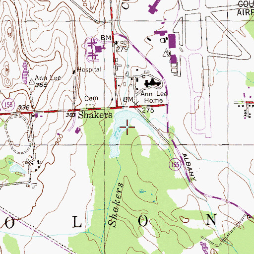 Topographic Map of Ann Lee Pond, NY