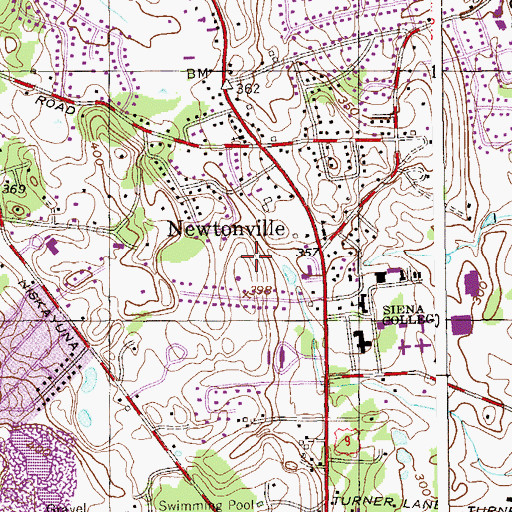 Topographic Map of Newtonville Park, NY