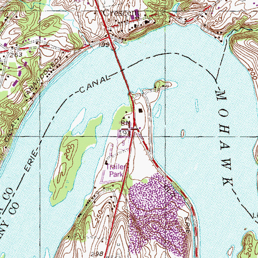 Topographic Map of Ballards Mobile Home Court, NY