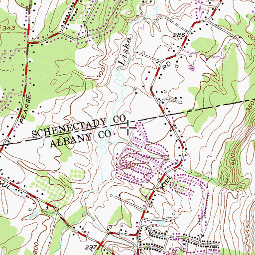 Topographic Map of Lishakill Park, NY