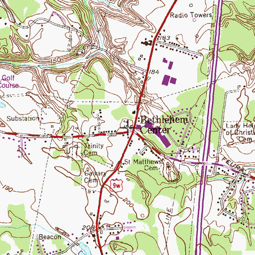 Topographic Map of Glenmont Center Square Shopping Center, NY