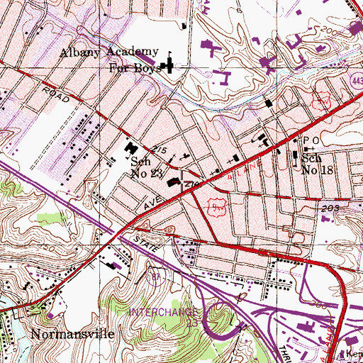 Topographic Map of City Square Plaza Shopping Center, NY