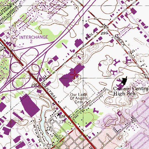 Topographic Map of Colonie Center Shopping Center, NY