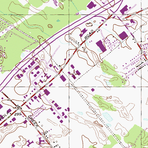Topographic Map of Wolf Road Shoppers Park Shopping Center, NY