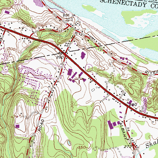 Topographic Map of Plaza Seven Shopping Center, NY