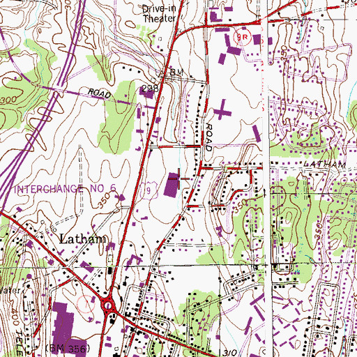 Topographic Map of New Loudon Center Shopping Center, NY