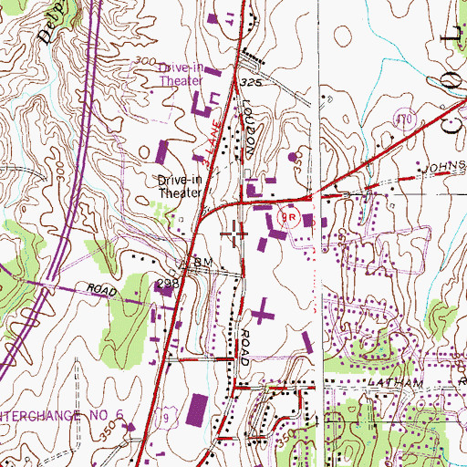 Topographic Map of Latham Outlet Village Shopping Center, NY