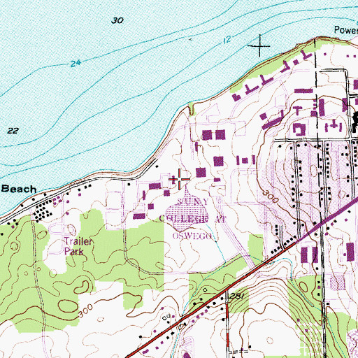 Topographic Map of Seneca Hall, NY