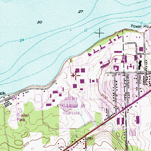Topographic Map of Mahar Hall, NY