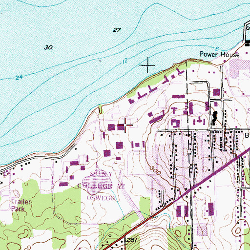 Topographic Map of Penfield Library, NY