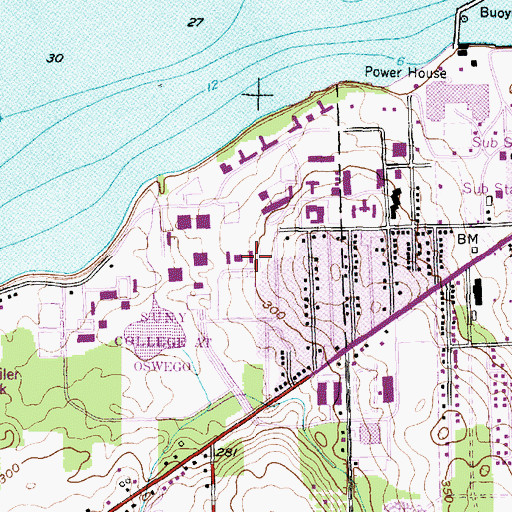 Topographic Map of Funnelle Hall, NY