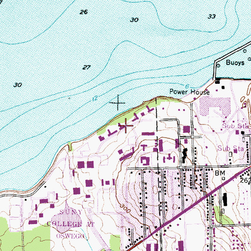Topographic Map of Waterbury Hall, NY