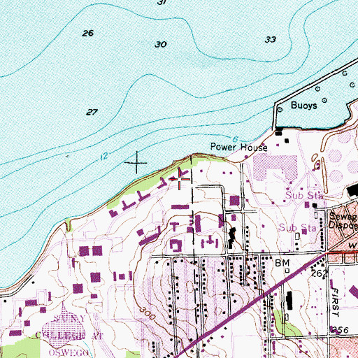Topographic Map of Lakeside Hall, NY