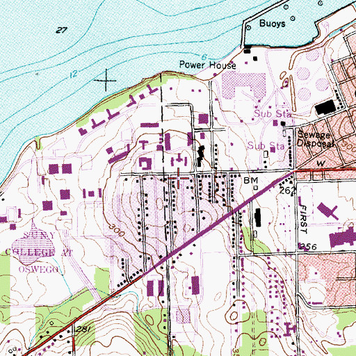 Topographic Map of King Hall, NY