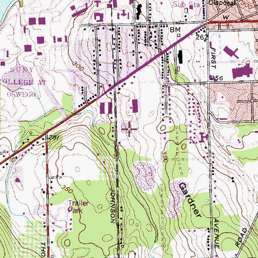 Topographic Map of Laker Hall, NY