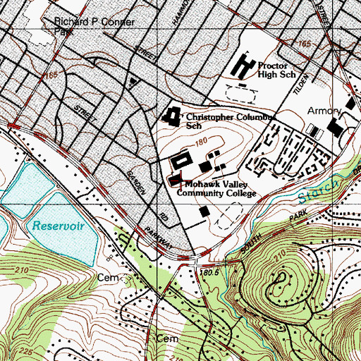 Topographic Map of Payne Hall, NY